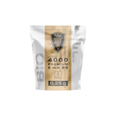 Elite Force Premium Bio airsoft šratai 6 mm, 0,25 g, 4000 vnt. Elite Force Premium Bio airsoft šratai 6 mm, 0,25 g, 4000 vnt.