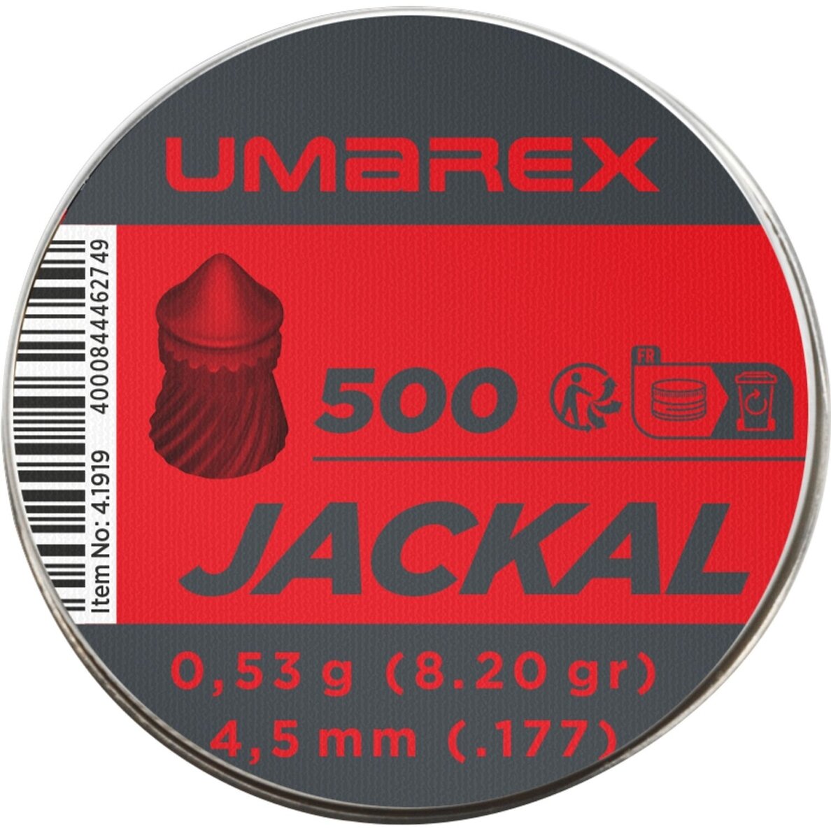 Pneumatiniai šoviniai Umarex Jackal 4,5 mm (500 vnt.) Pneumatiniai šoviniai Umarex Jackal 4,5 mm (500 vnt.)