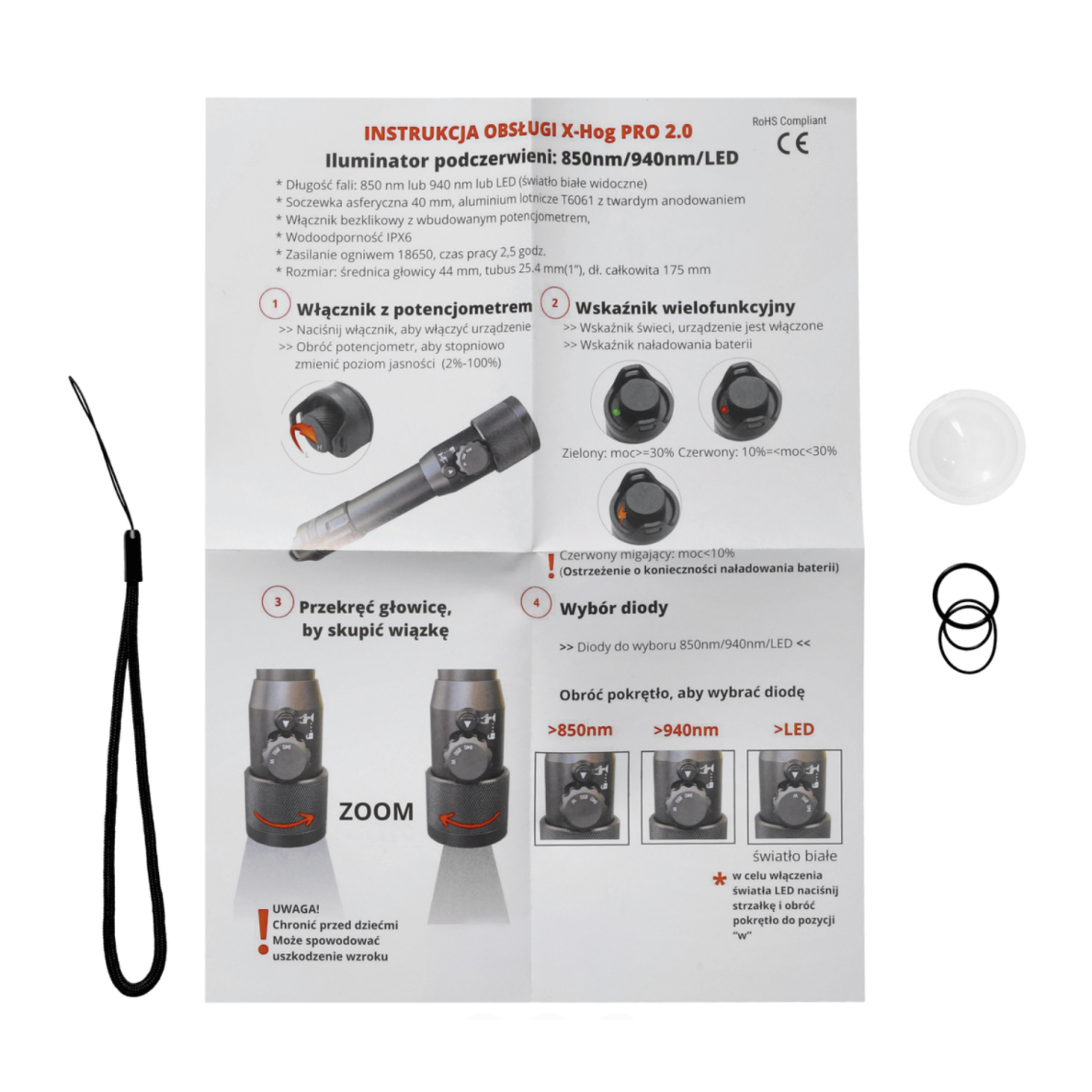 X-HOG PRO 2.0 IR pašvietėjas (940/850 nm) naktinio matymo optikoms 4
